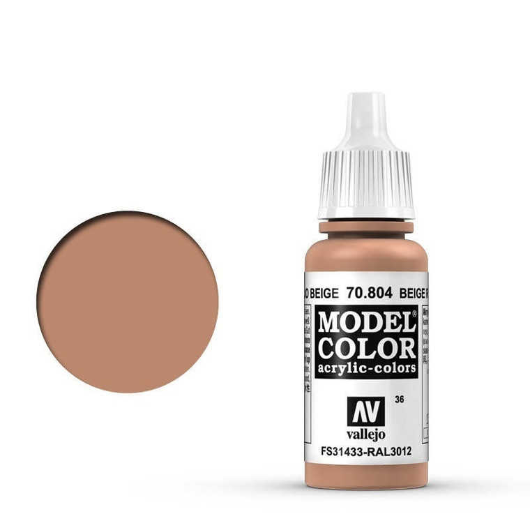 AV70804 Vallejo Model Colour #036 Beige Red 17 ml Acrylic Paint [70804]