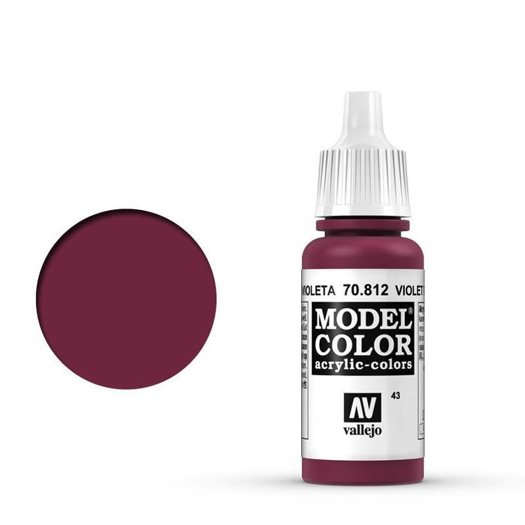 AV70812 Vallejo Model Colour #043 Violet Red 17 ml Acrylic Paint [70812]