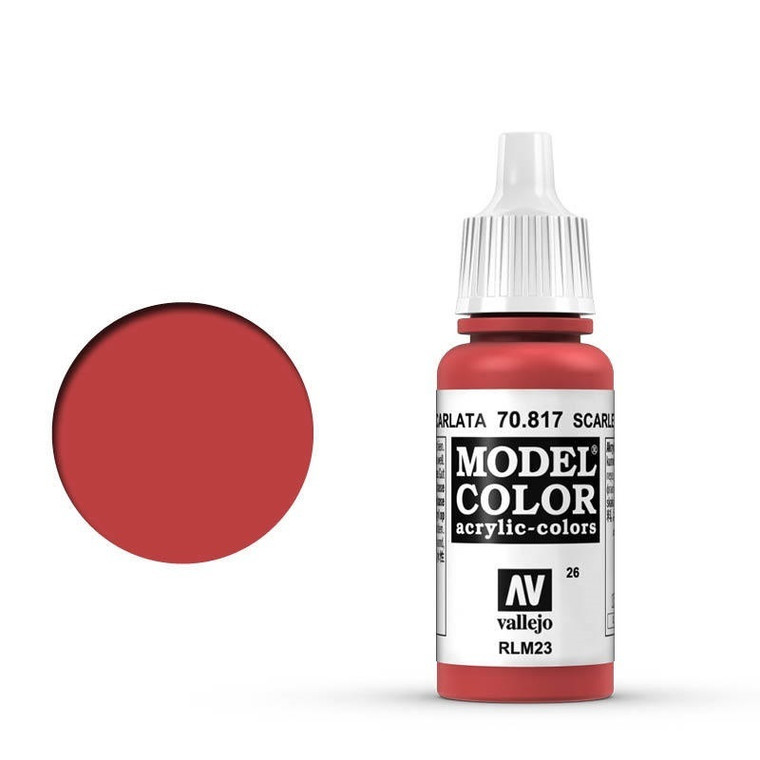 AV70817 Vallejo Model Colour #026 Scarlet 17 ml Acrylic Paint [70817]