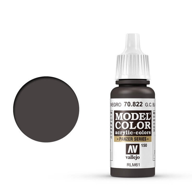 AV70822 Vallejo Model Colour #150 German Cam Black Brown 17 ml Acrylic Paint [70822]