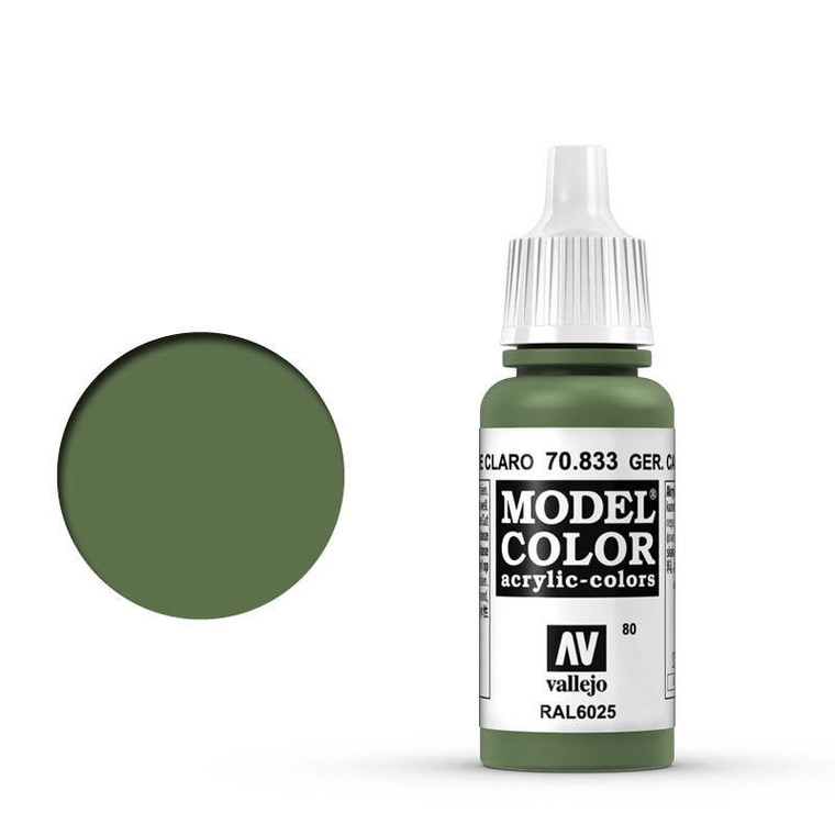 AV70833 Vallejo Model Colour #080 Ger Cam Light Green 17 ml Acrylic Paint [70833]