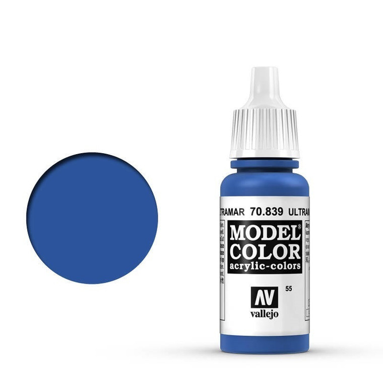 AV70839 Vallejo Model Colour #055 Ultramarine 17 ml Acrylic Paint [70839]