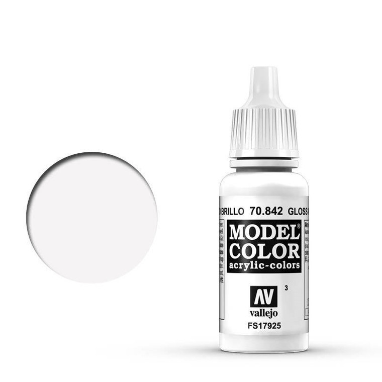 AV70842 Vallejo Model Colour #003 Gloss White 17 ml Acrylic Paint [70842]