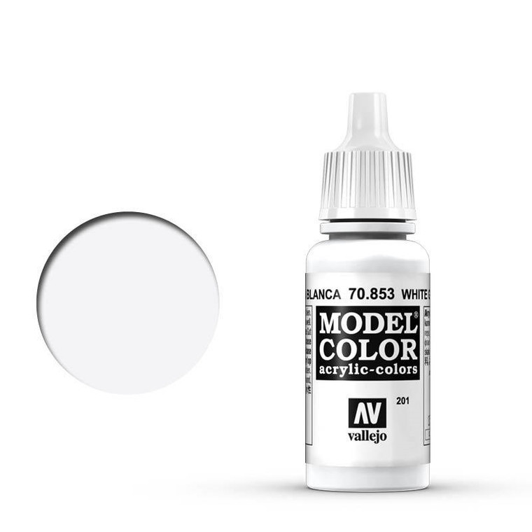 AV70853 Vallejo Model Colour #201 White Glaze 17 ml Acrylic Paint [70853]