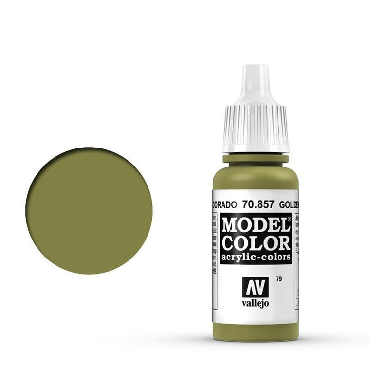 AV70857 Vallejo Model Colour #079 Golden Olive 17 ml Acrylic Paint [70857]