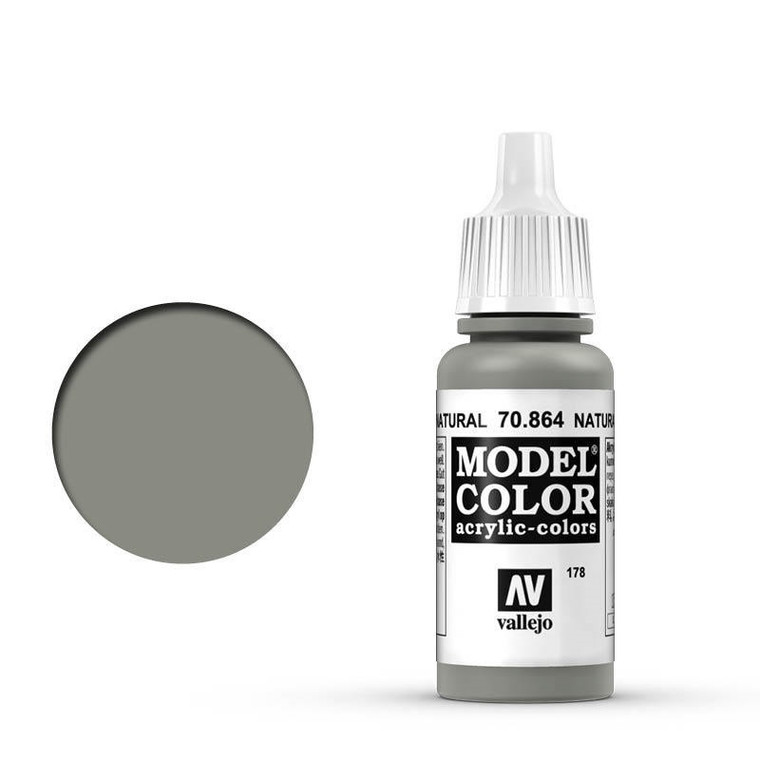 AV70864 Vallejo Model Colour #178 Metallic Natural Steel 17 ml Acrylic Paint [70864]