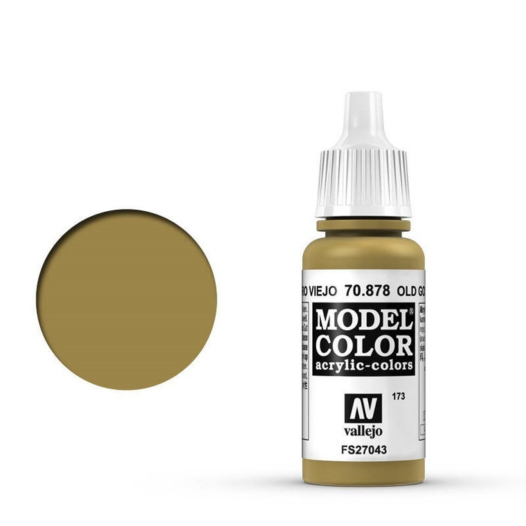 AV70878 Vallejo Model Colour #173 Metallic Old Gold 17 ml Acrylic Paint [70878]