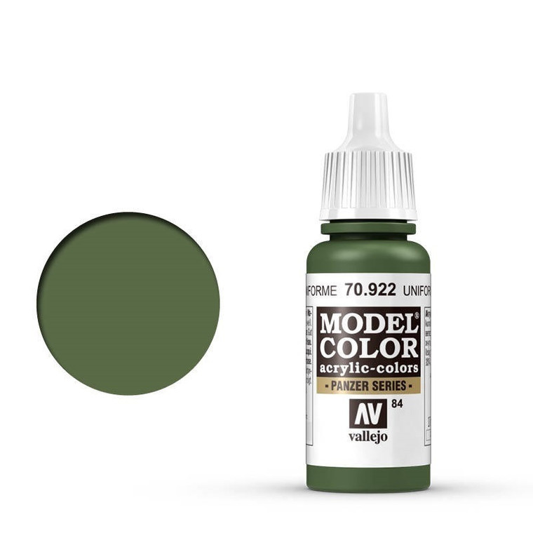 AV70922 Vallejo Model Colour #084 Uniform Green 17 ml Acrylic Paint [70922]