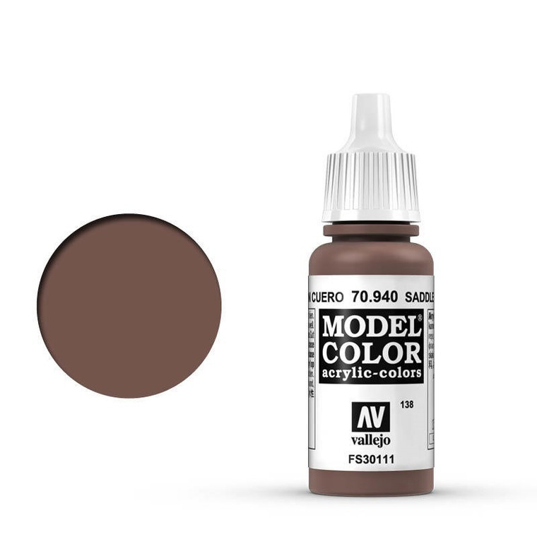 AV70940 Vallejo Model Colour #138 Saddle Brown 17 ml Acrylic Paint [70940]