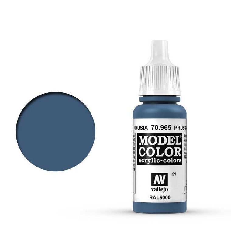 AV70965 Vallejo Model Colour #051 Prussian Blue 17 ml Acrylic Paint [70965]