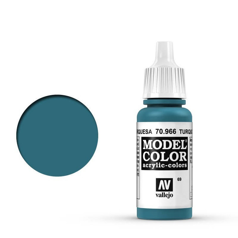 AV70966 Vallejo Model Colour #069 Turquoise 17 ml Acrylic Paint [70966]