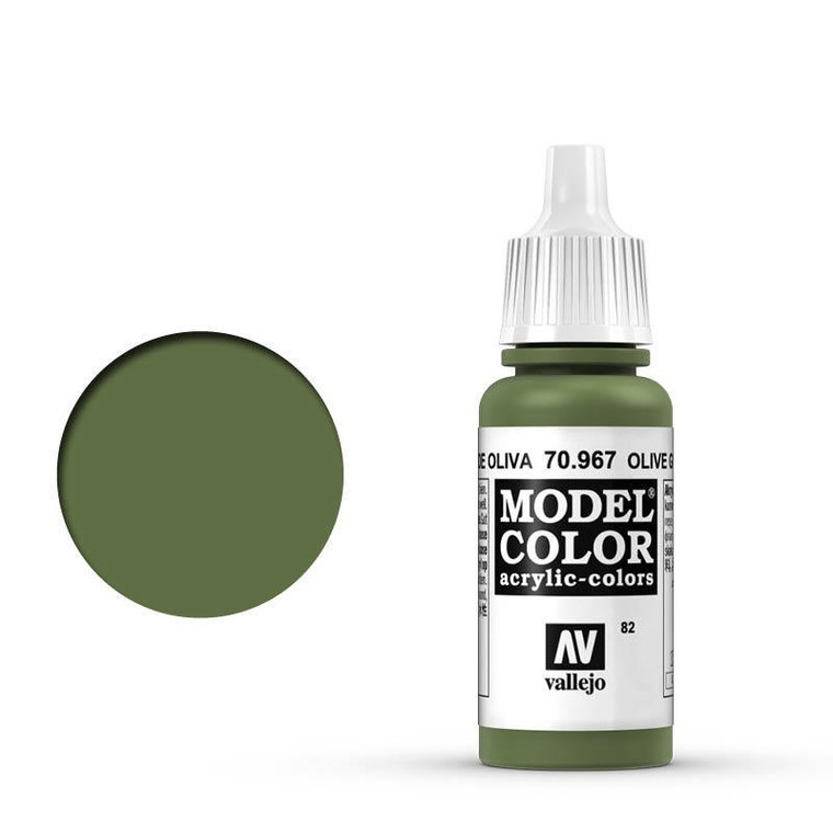 AV70967 Vallejo Model Colour #082 Olive Green 17 ml Acrylic Paint [70967]