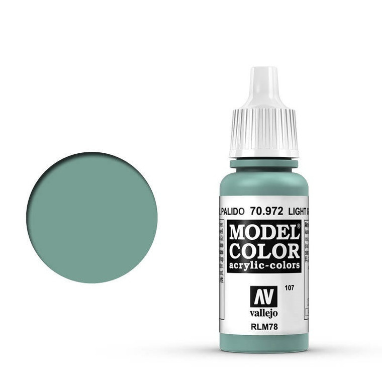 AV70972 Vallejo Model Colour #107 Light Green Blue 17 ml Acrylic Paint [70972]