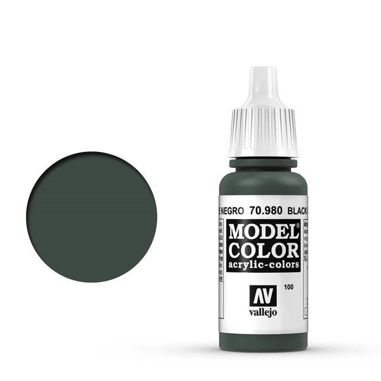 AV70980 Vallejo Model Colour #100 Black Green 17 ml Acrylic Paint [70980]