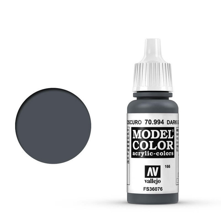 AV70994 Vallejo Model Colour #166 Dark Grey 17 ml Acrylic Paint [70994]