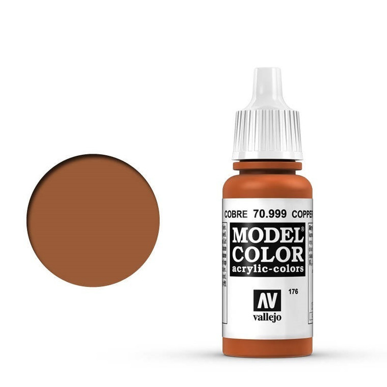 AV70999 Vallejo Model Colour #176 Metallic Copper 17 ml Acrylic Paint [70999]