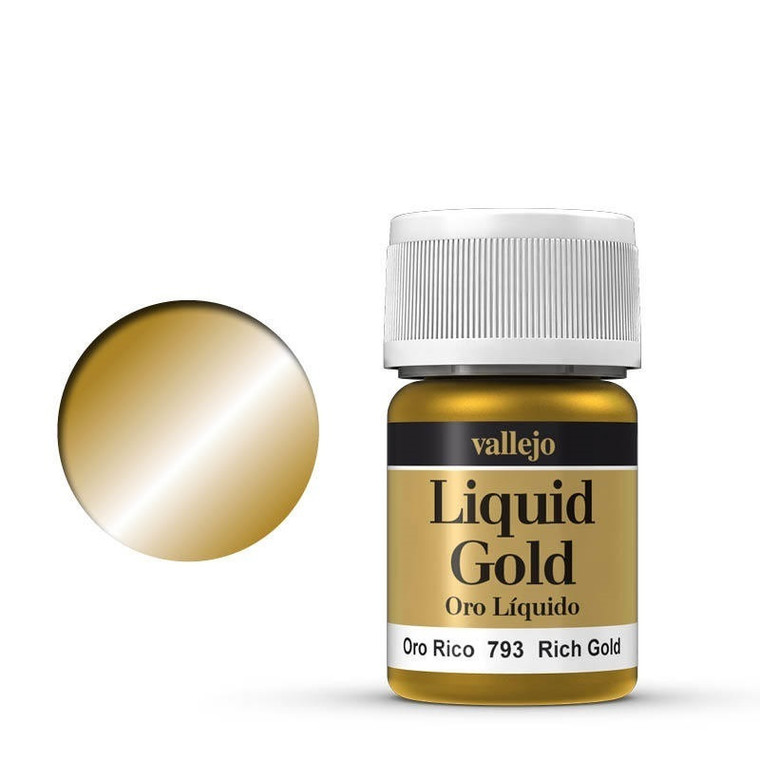 AV70793 Vallejo Model Colour Metallic Rich Gold (Alcohol Base) 35 ml Acrylic Paint [70793]