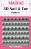 3D Jeweled Nail & Toe Stickers - N08 Black
