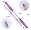 Nail Art Rhinestone Handle Double-headed Acrylic Brush Pen PURPLE