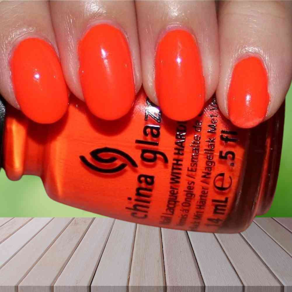 China Glaze Nail Polish Lacquer Orange Knockout - .5oz
