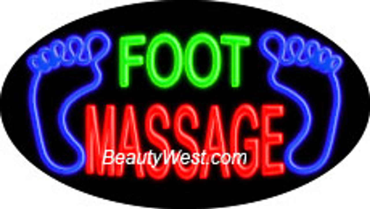 Neon Flashing Sign Foot Massage