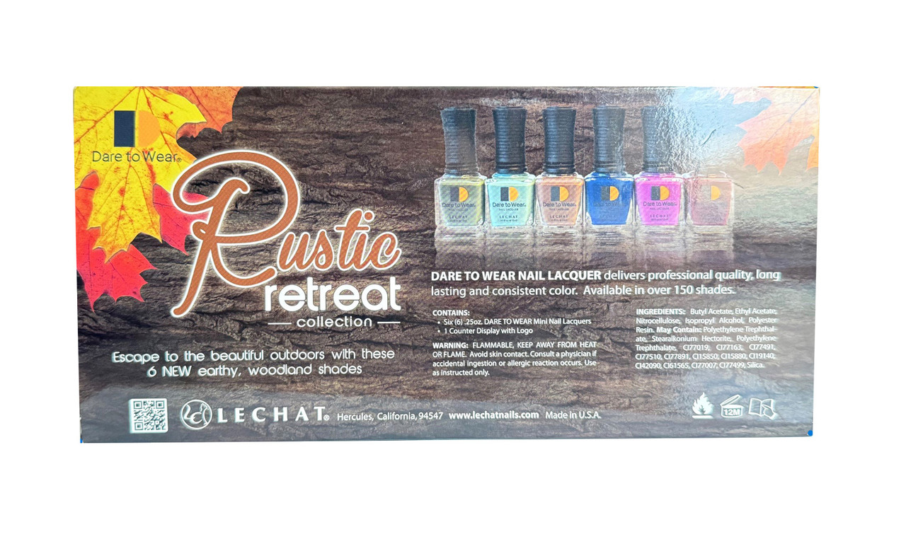 LeChat Dare To Wear Rustic Retreat Collection -  6 mini Nail Lacquer .25 fl oz/ 7.4 ml