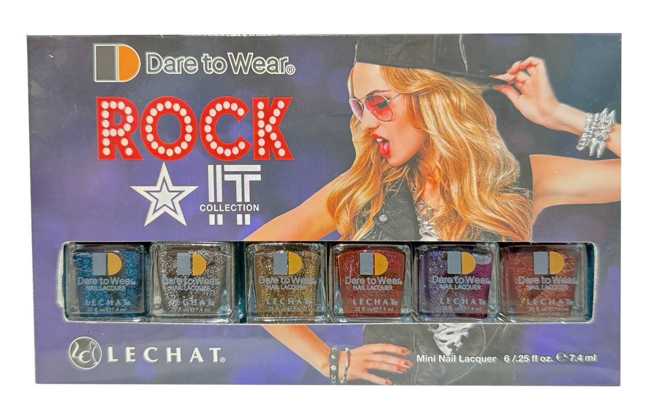 LeChat Dare to Wear Rock It Collection - 6 Mini Lacquer .25fl oz./7.4ml
