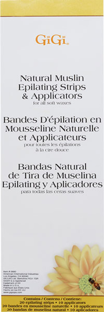 Gigi Natural Muslin Epilating Strips & Applicators