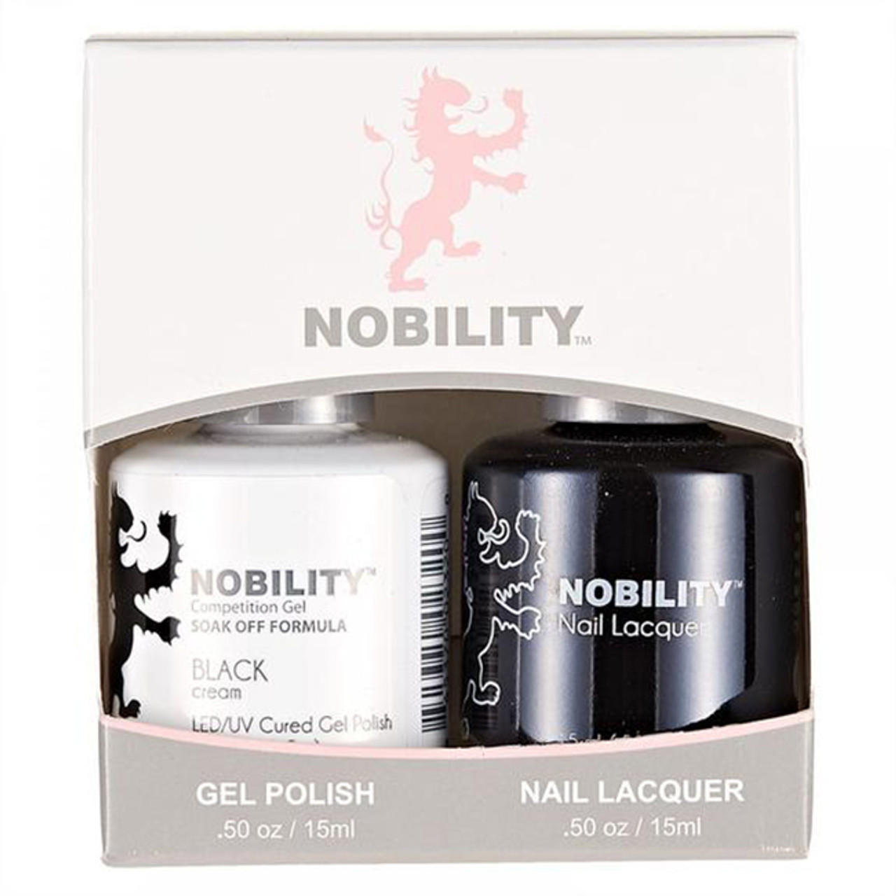 LeChat Nobility Gel Polish & Nail Lacquer Duo Set Black - .5 oz / 15 ml