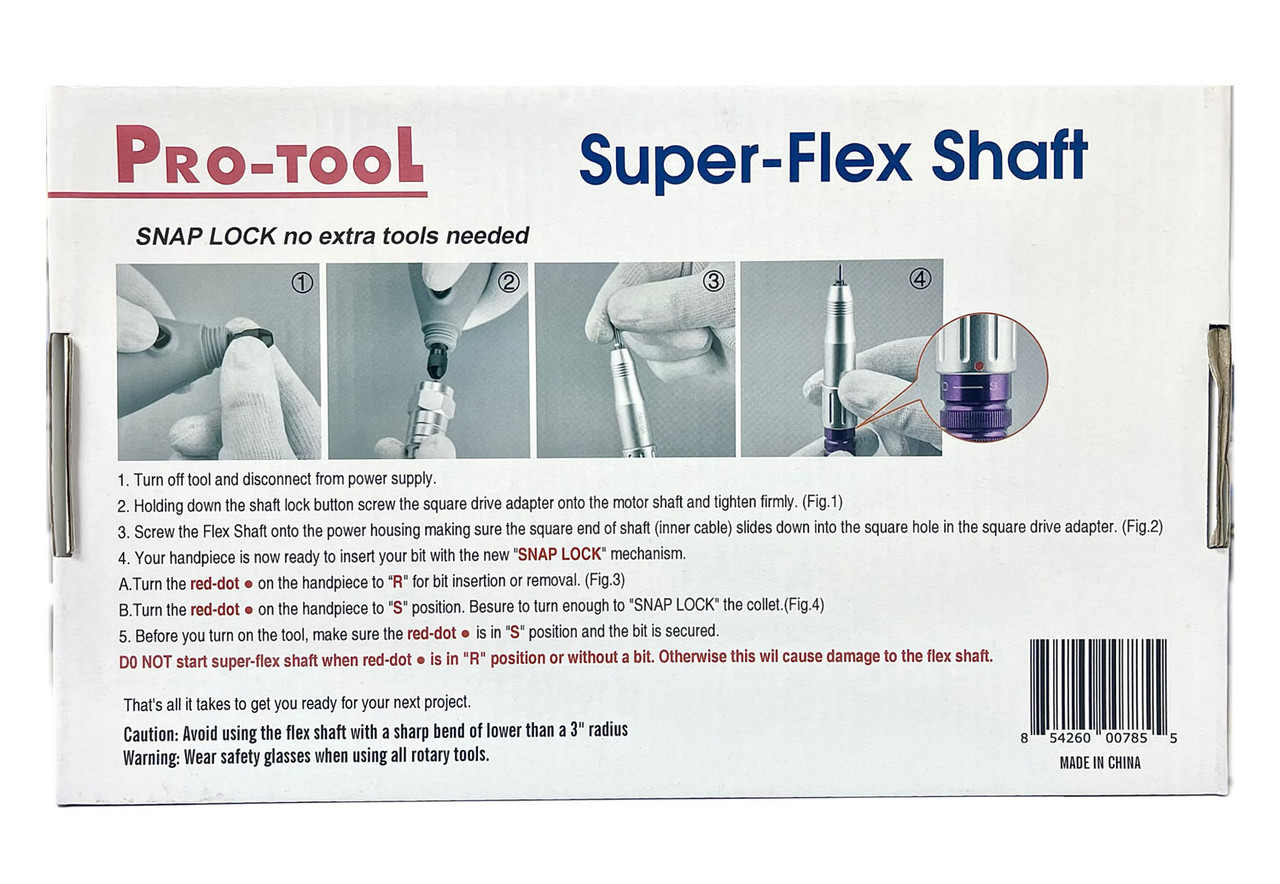 Pro-Tool Super Flex Shaft 3/32" Shank Snap Lock
