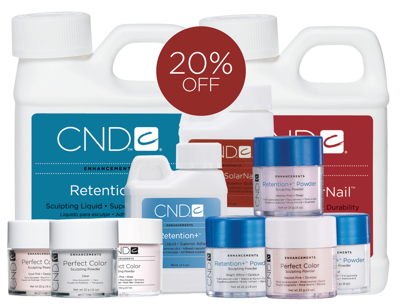 CND Liquid & Powders @ 20% OFF