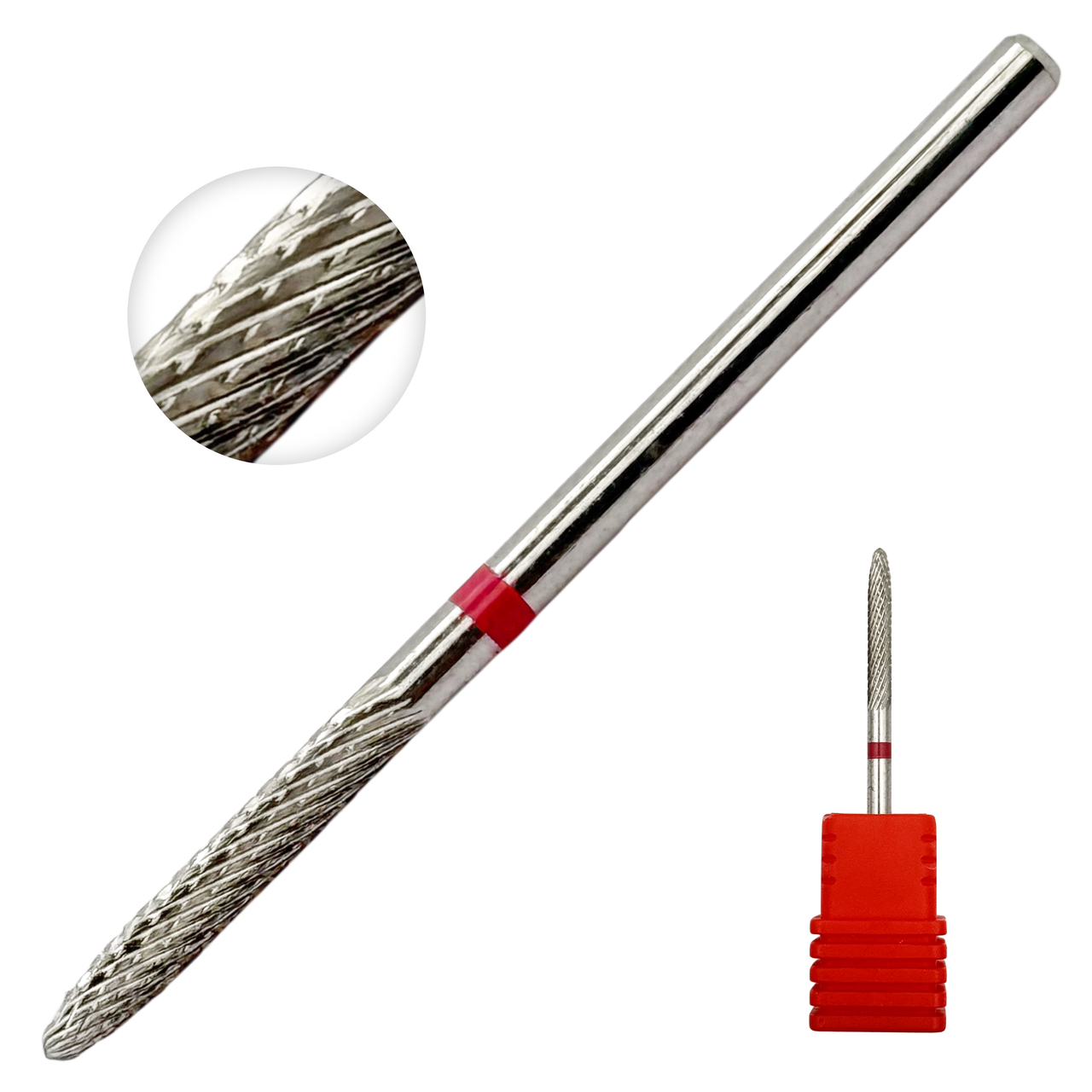 Titanium Under Nail Cleaner Safety Nail Carbide Bit (Fine / Silver) -  3/32" Shank