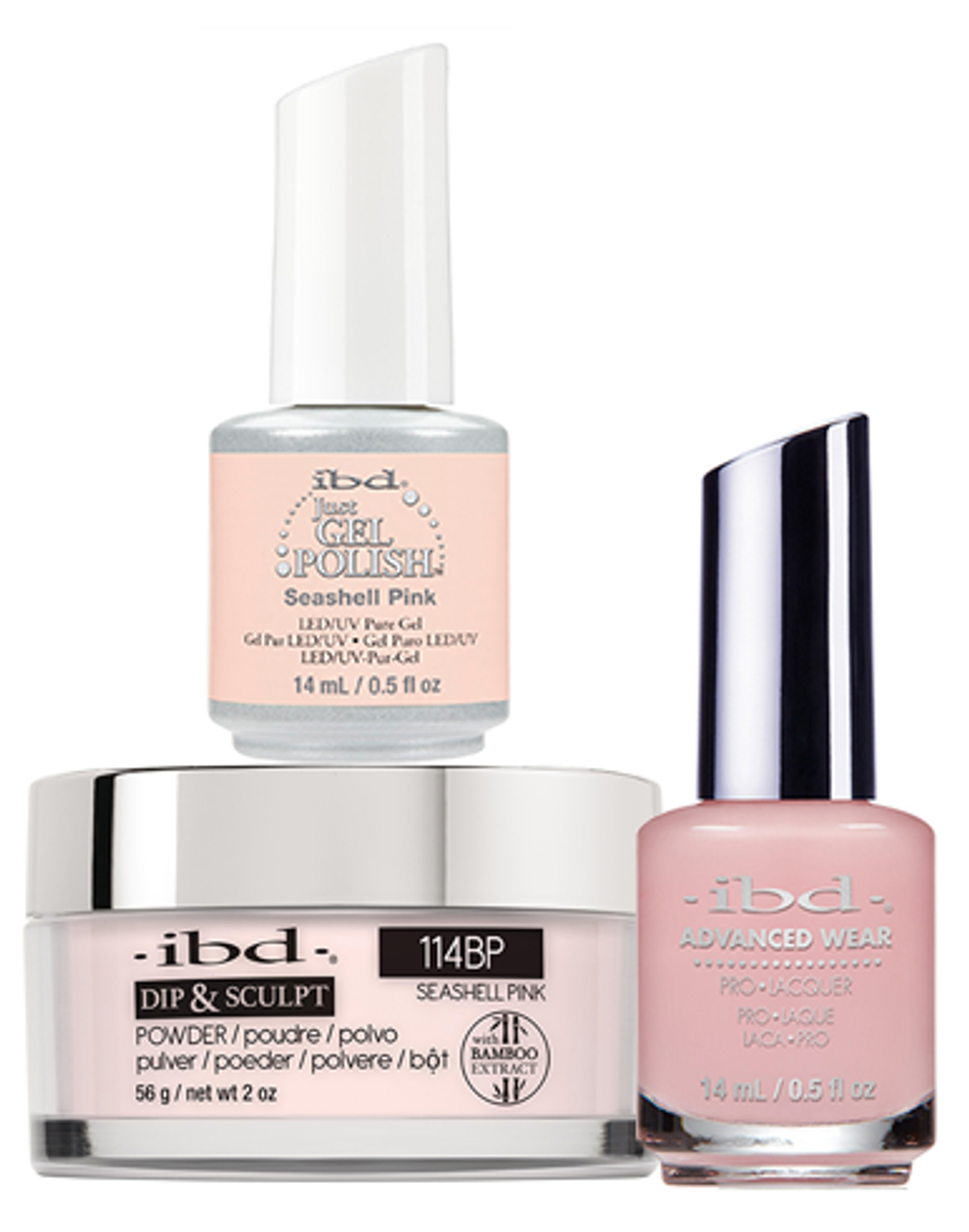 ibd Gel & Dip & Lacquer Trio Set Seashell Pink