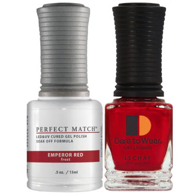 LeChat Perfect Match Gel Polish & Nail Lacquer Emperor Red - .5oz