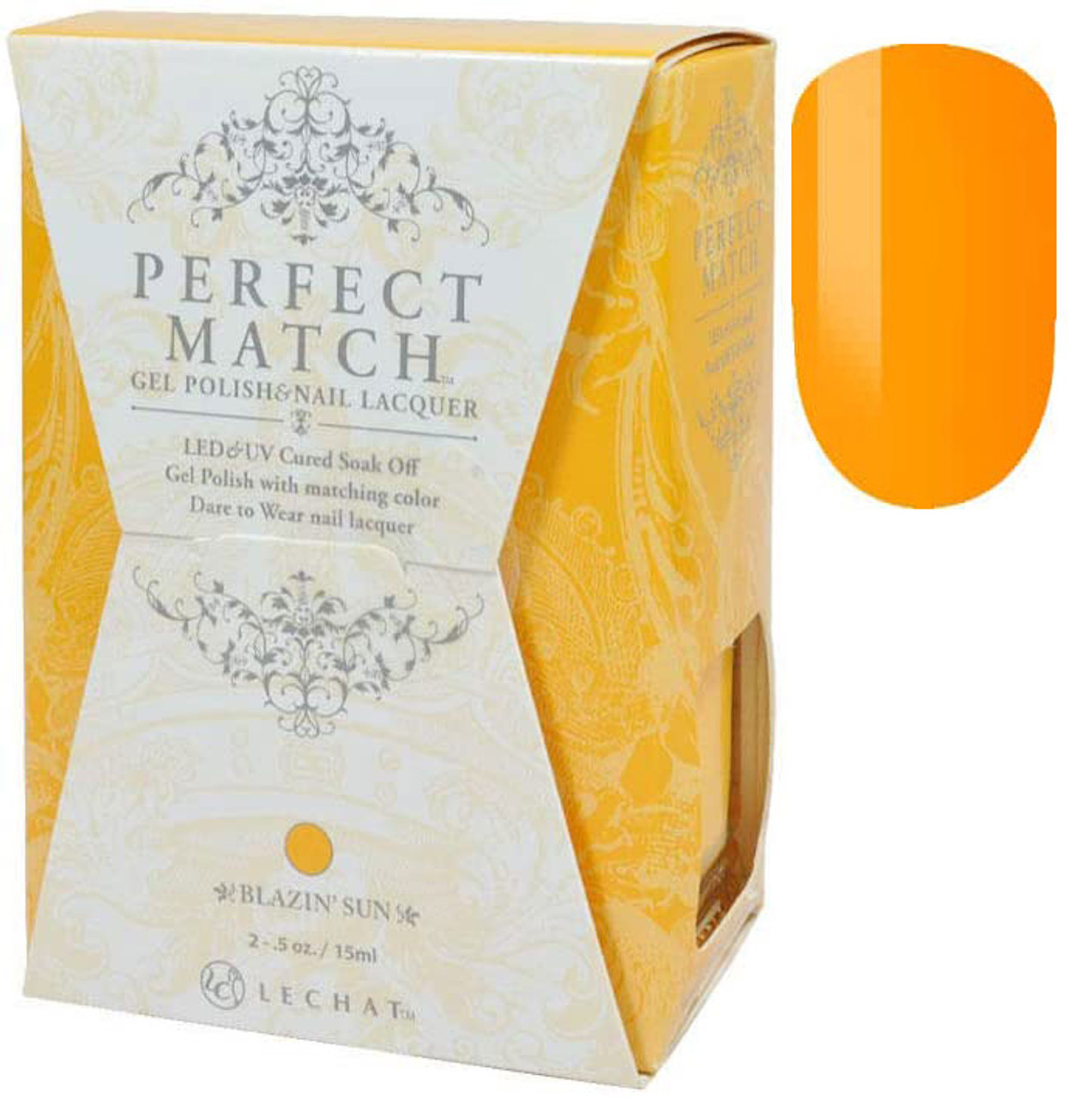 LeChat Perfect Match Gel Polish & Nail Lacquer Blazin' Sun - .5oz