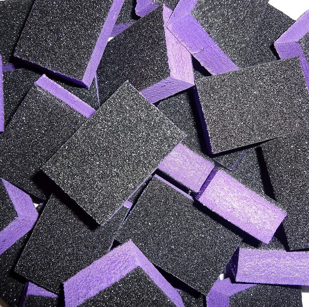 Salon Professional Mini Disposable Nail Buffer Blocks 80/80 - Purple/Black - 1000pcs