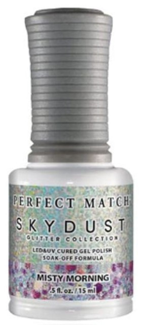 LeChat Perfect Match Sky Dust Glitter Gel Polish Misty Morning - 5 oz