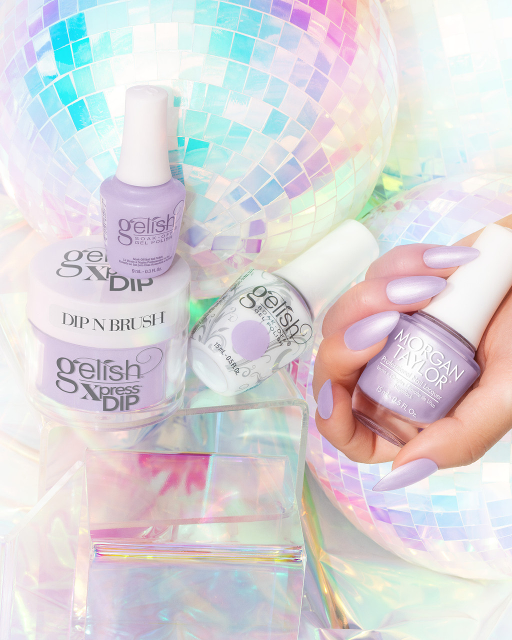 Gelish & Morgan Taylor Spring 2026 Prism Blooms collection Trio (Gel & Lacquer & Dip)