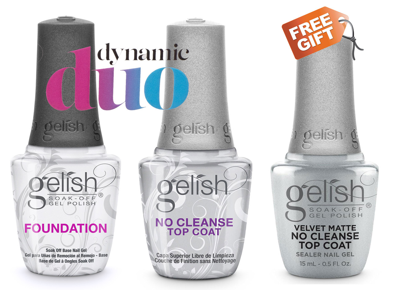 Gelish Foundation + Gelish No Cleanse Top Coat + FREE Gelish Top Coat of Your Choice