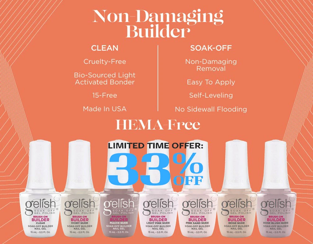 Gelish HEMA-Free Brush-On Builder Gels – 33% OFF