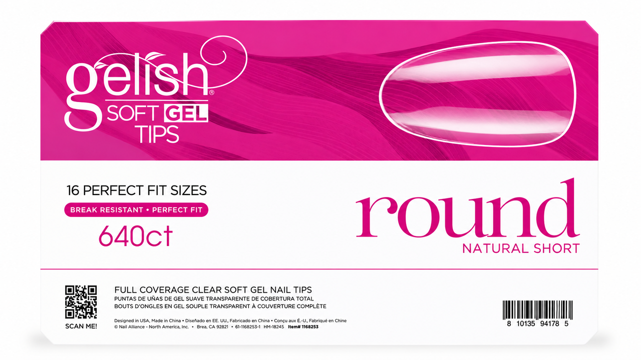 Gelish Soft Gel Tips Short Round - 640 CT