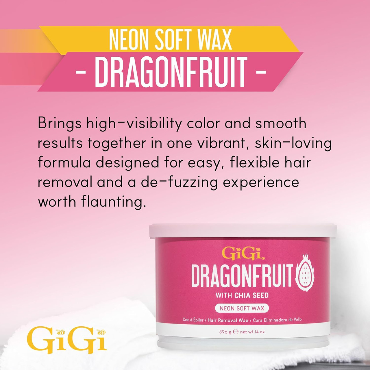 GiGi Neon Soft Wax Dragonfruit - 14oz