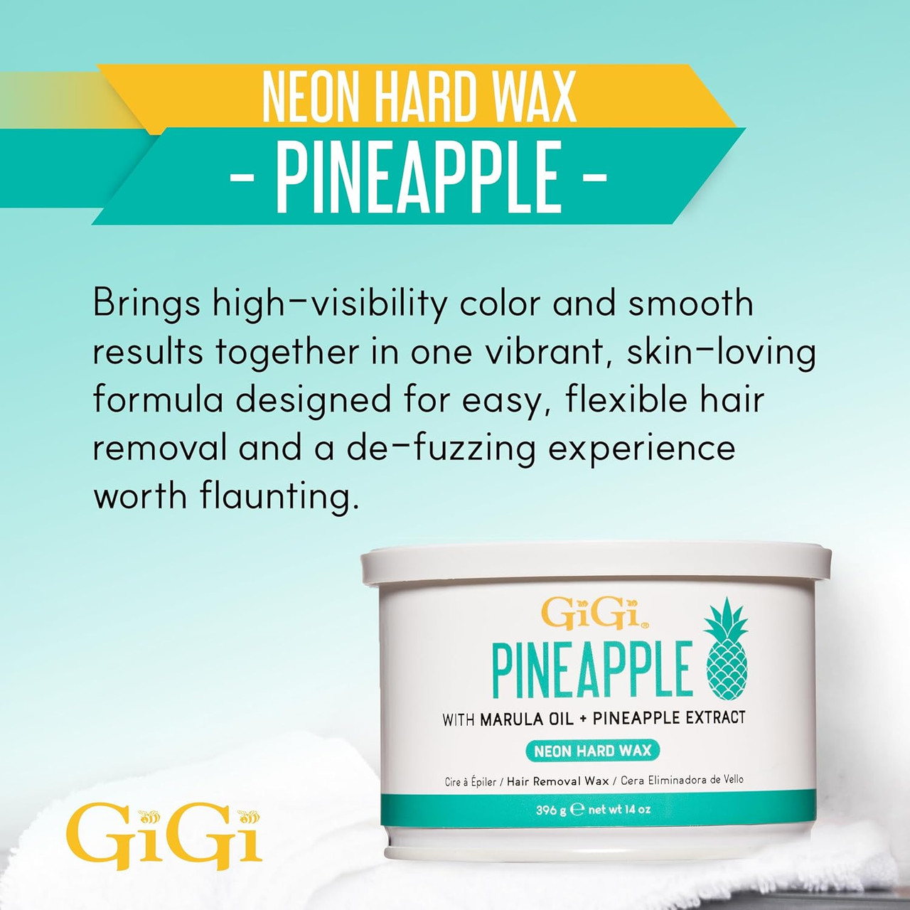 GiGi Neon Hard Wax Pineapple - 14 oz