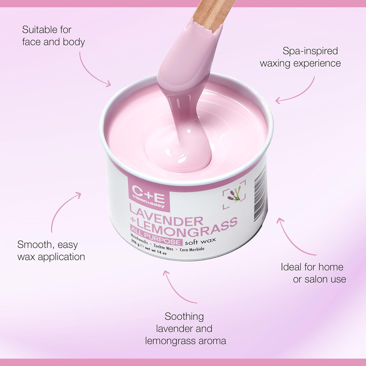 Clean + Easy Lavender + Lemongrass All Purpose Soft Wax - 14 oz