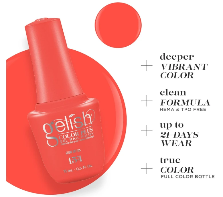 Gelish Color Plus Gel Nail Polish Glow Off Sis - 0.5 fl oz