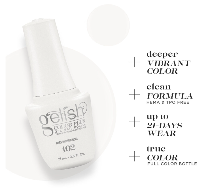Gelish Color Plus Gel Nail Polish Marshmallow Hugs - 0.5 fl oz