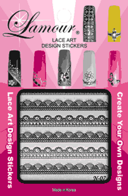 Lamour Lace Nail Art - N07