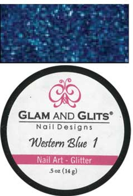 Glam & Glits Nail Art Glitter: Western Blue - 1/2oz
