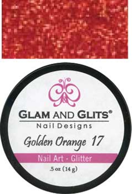 Glam & Glits Nail Art Glitter: Golden Orange - 1/2oz