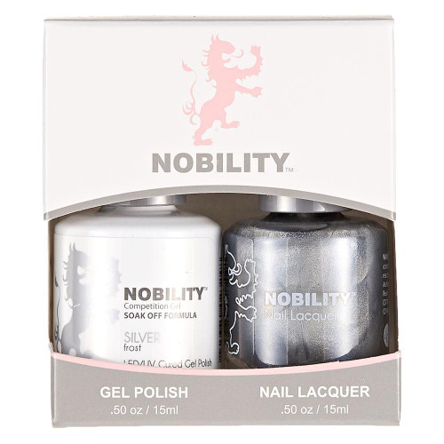 LeChat Nobility Gel Polish & Nail Lacquer Duo Set Silver - .5 oz / 15 ml